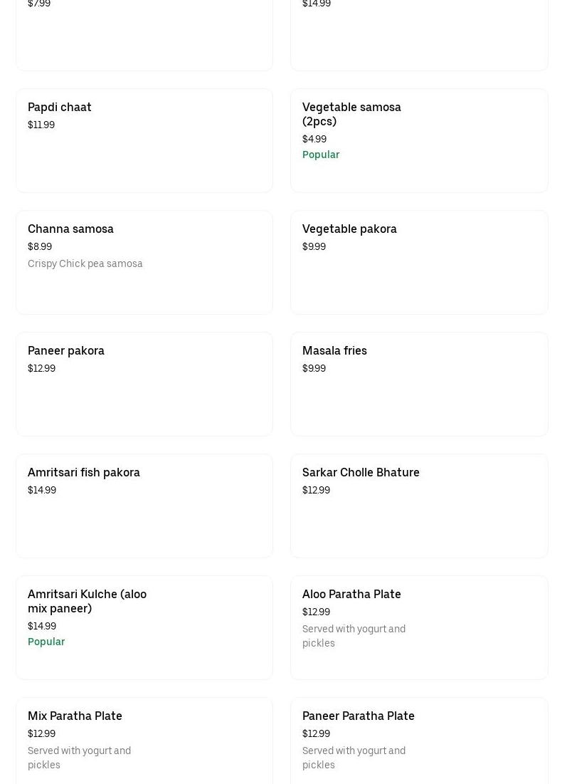 Sarkar Indian Bistro Menu