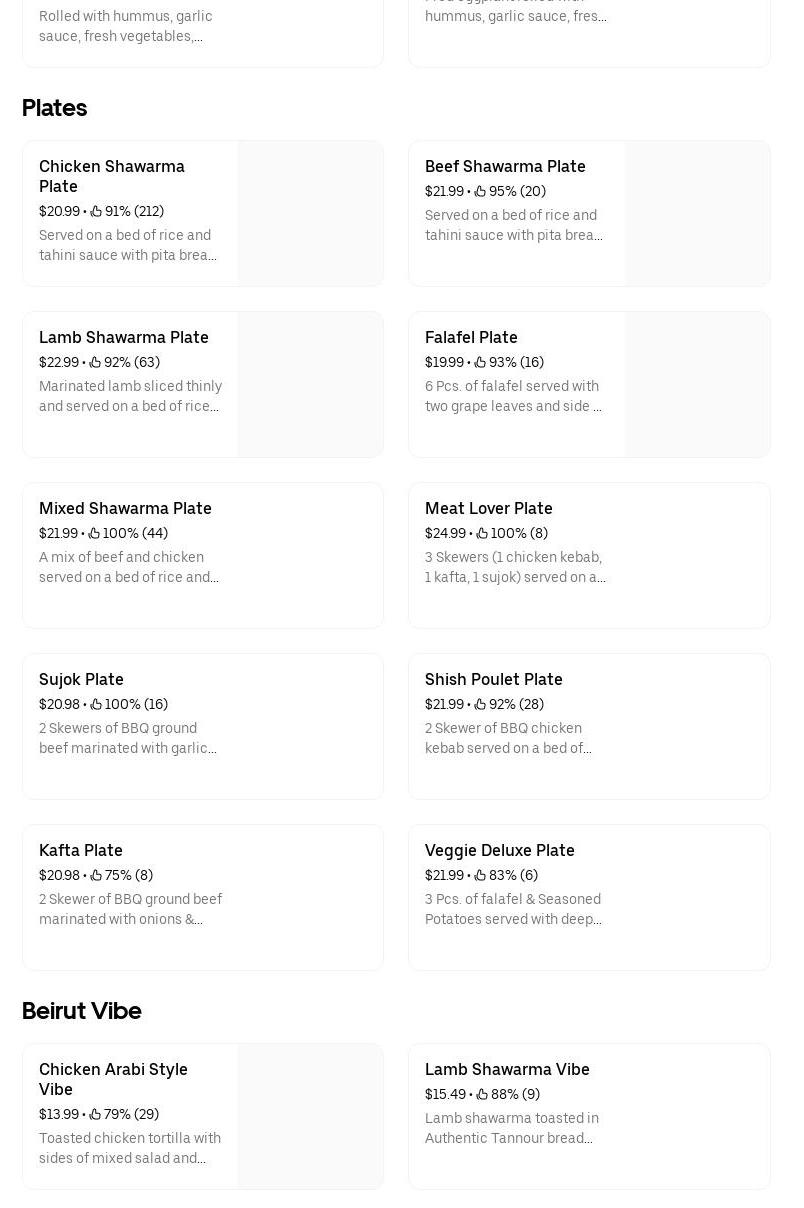 Lebanese Donair Menu