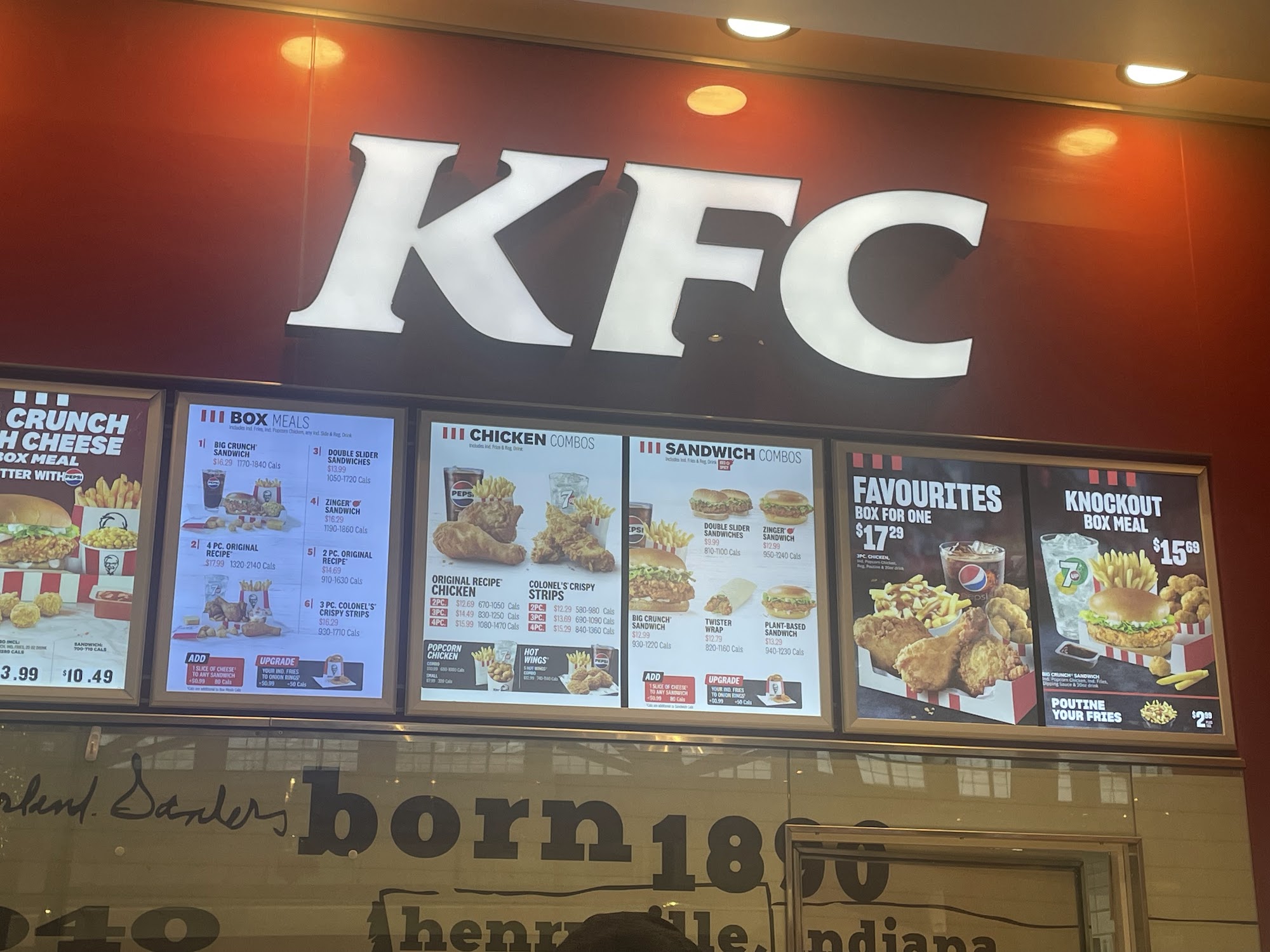 KFC Menu