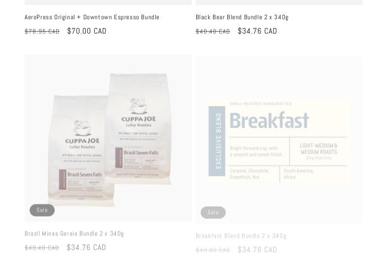 CuppaJoe Coffee Roasters Menu