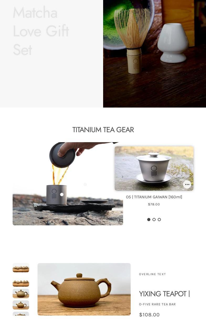 O5 Rare Tea Bar Menu