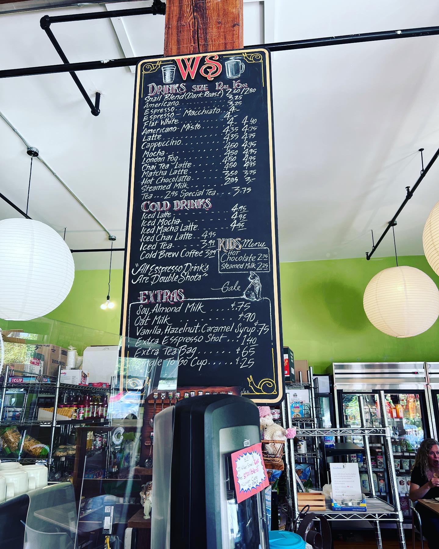 Wilder Snail Neighborhood Grocery & Coffee Menu