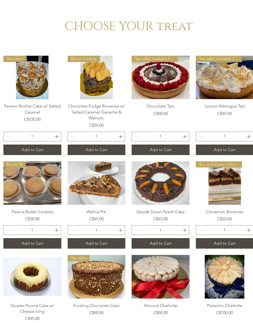 Mayito Exquisite Baking Menu