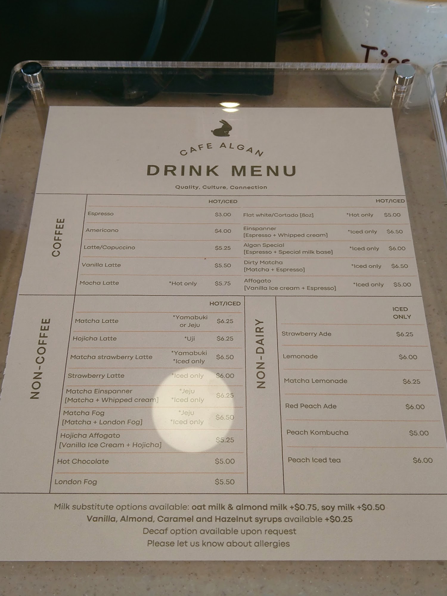 Cafe Algan Menu