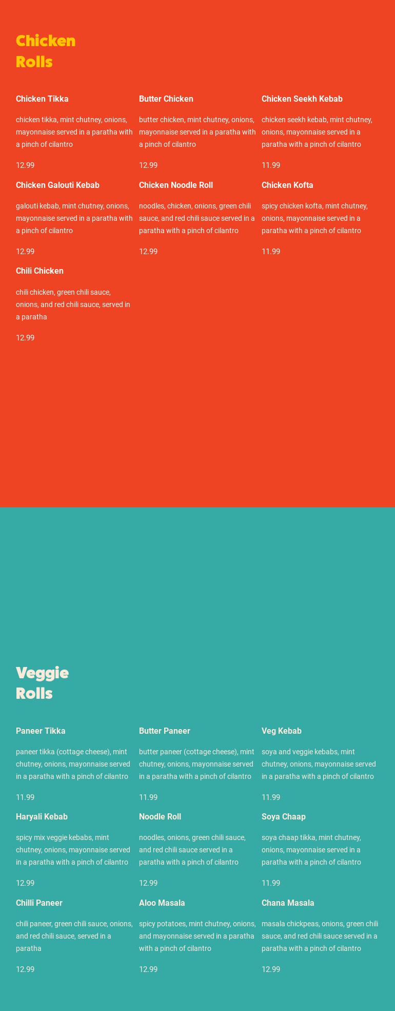 Rollzzy (Commercial Drive) Menu