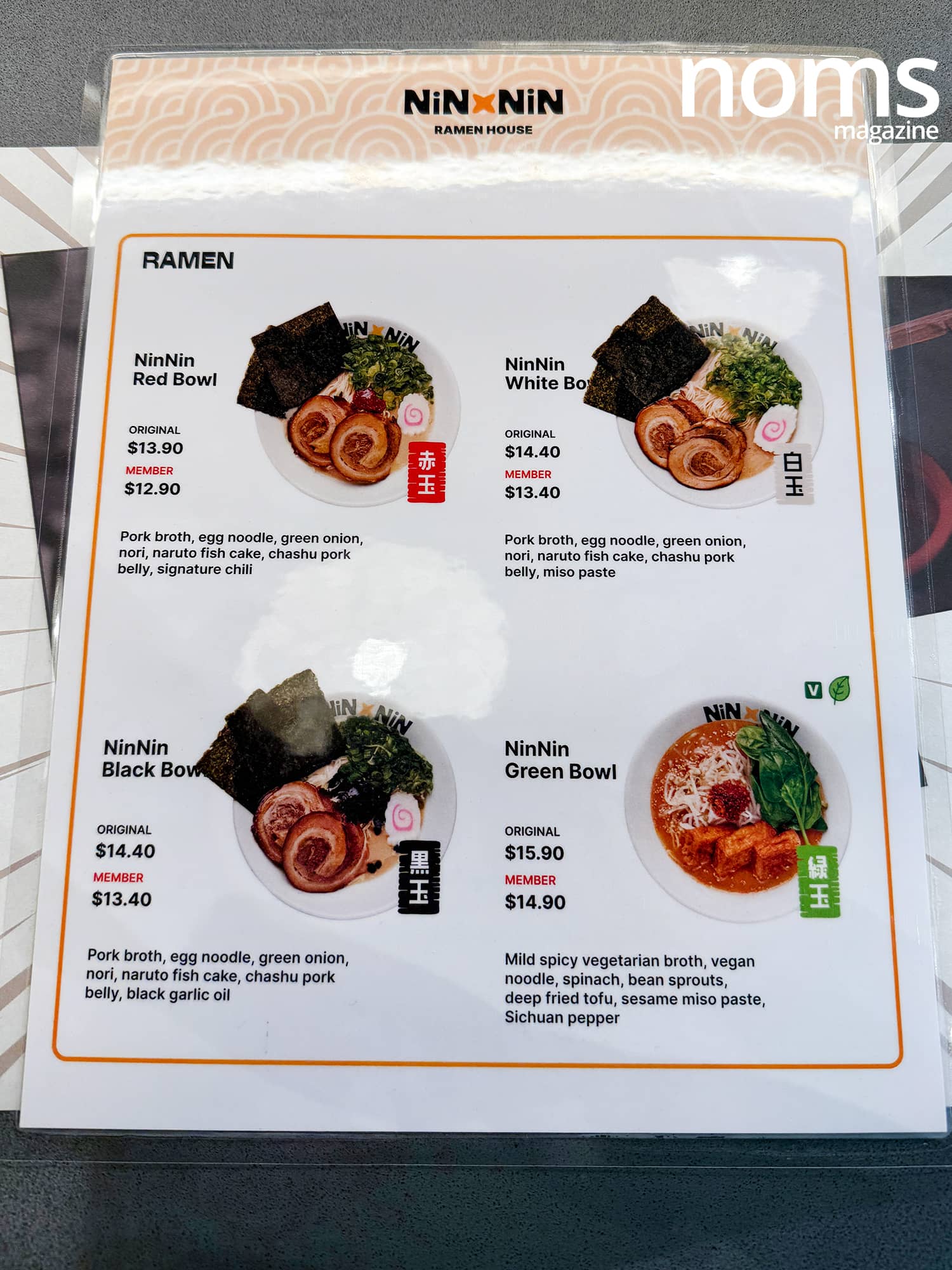 NiN NiN Ramen House Menu