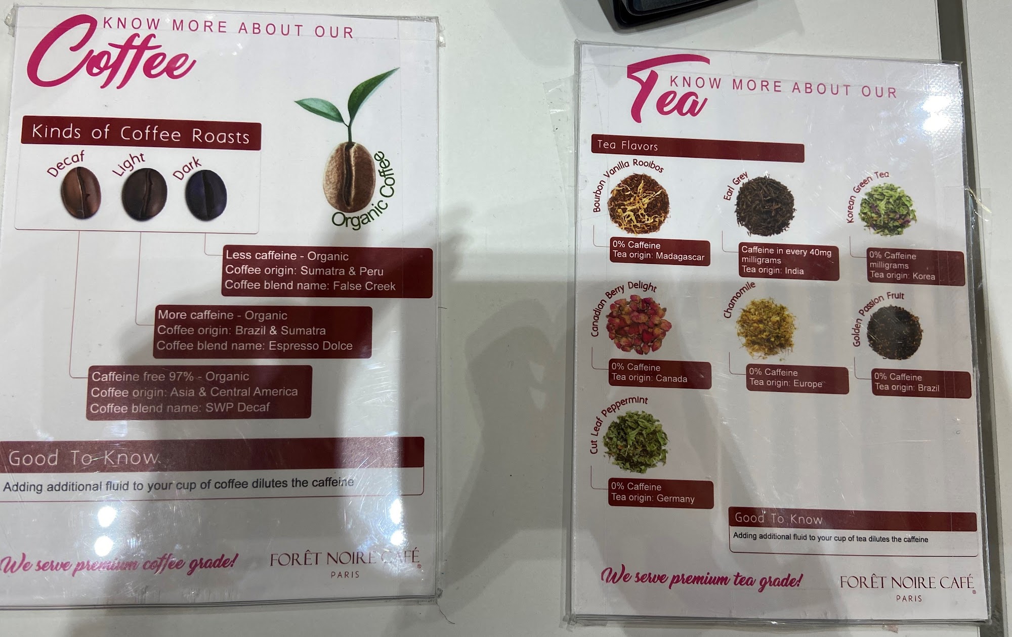 Le Belisse Café Menu