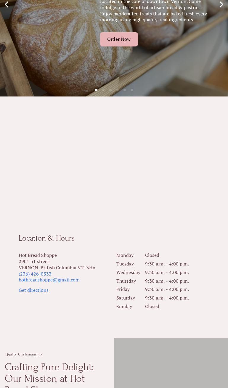 HOT BREAD SHOPPE Menu