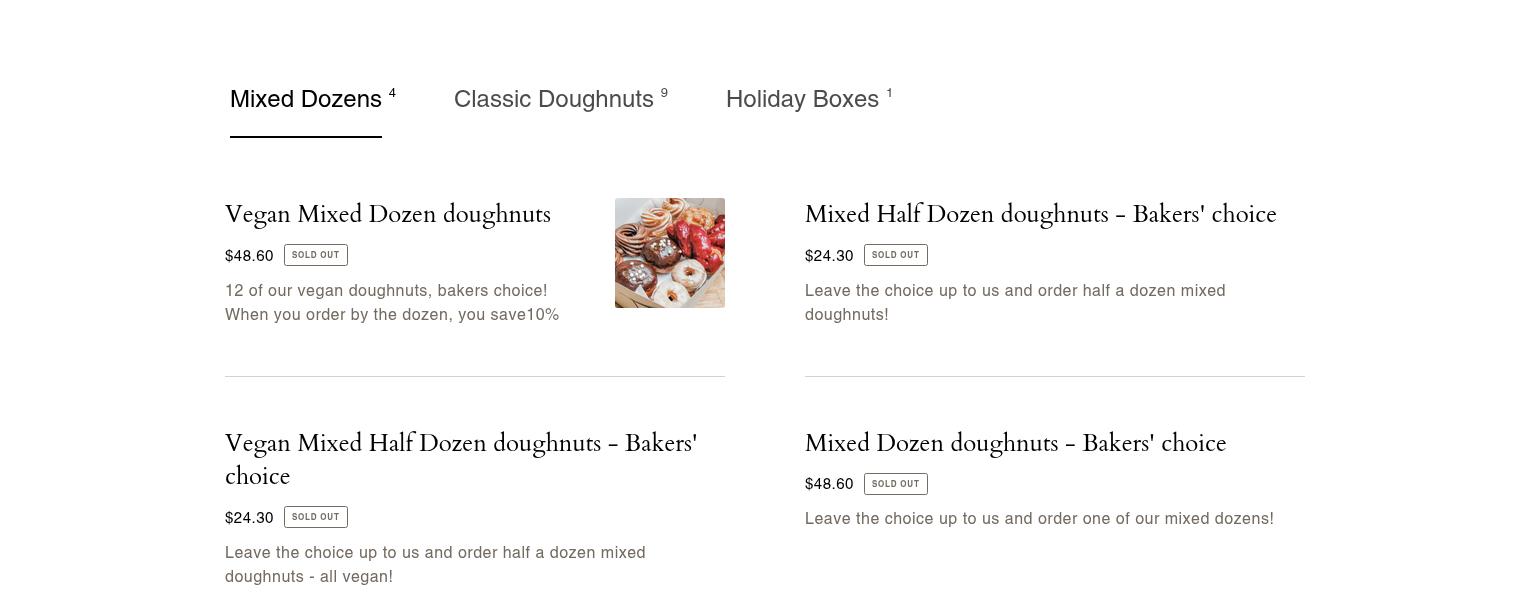 Yonni's Doughnuts Menu