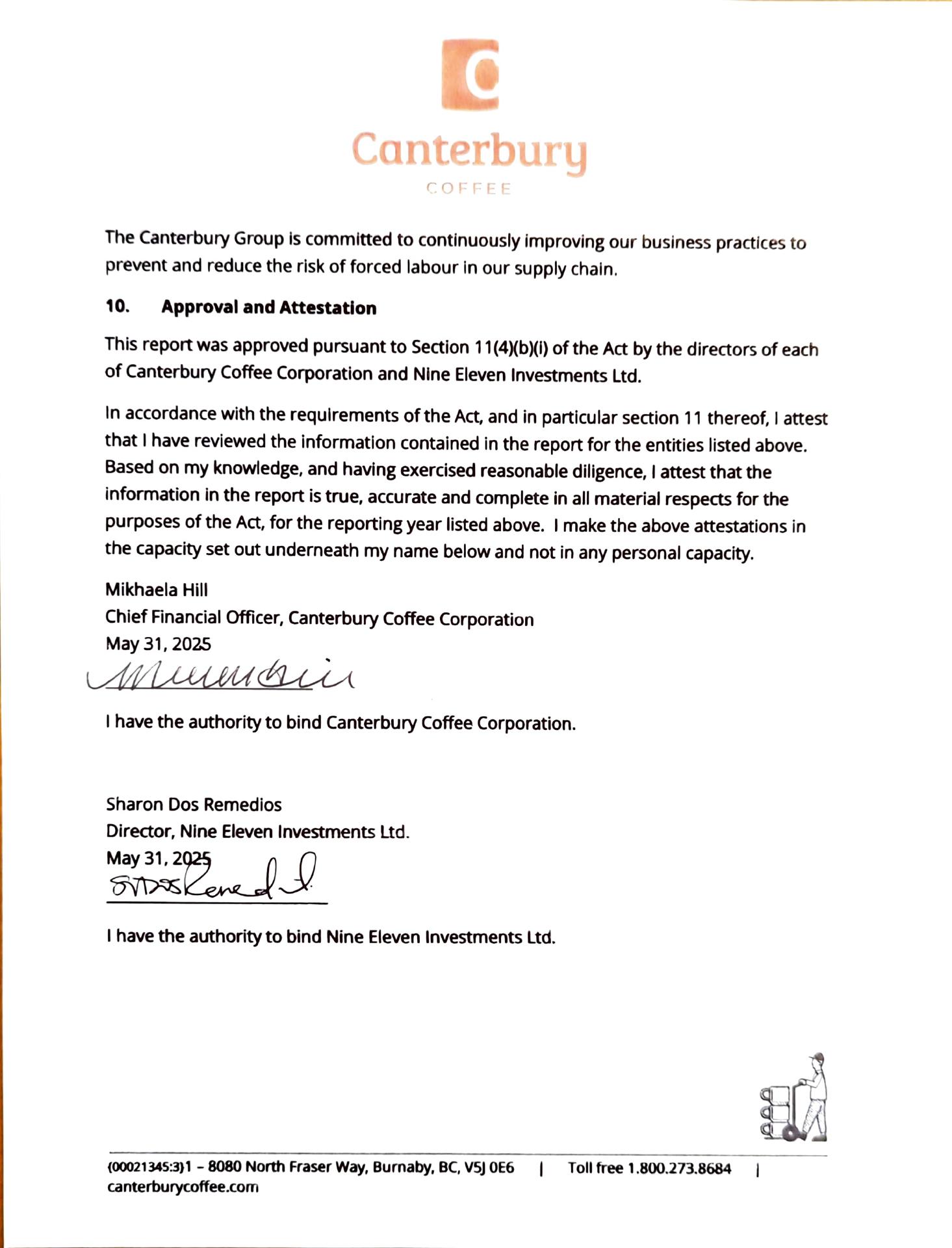 Canterbury Coffee Menu