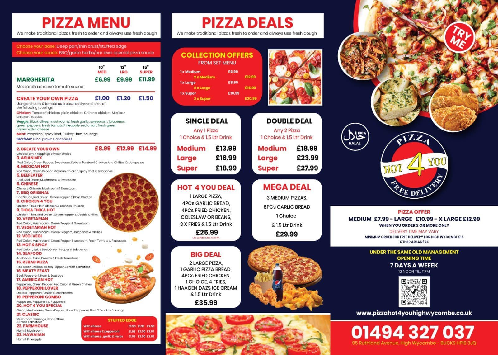 Pizza Hot 4 You High Wycombe Menu