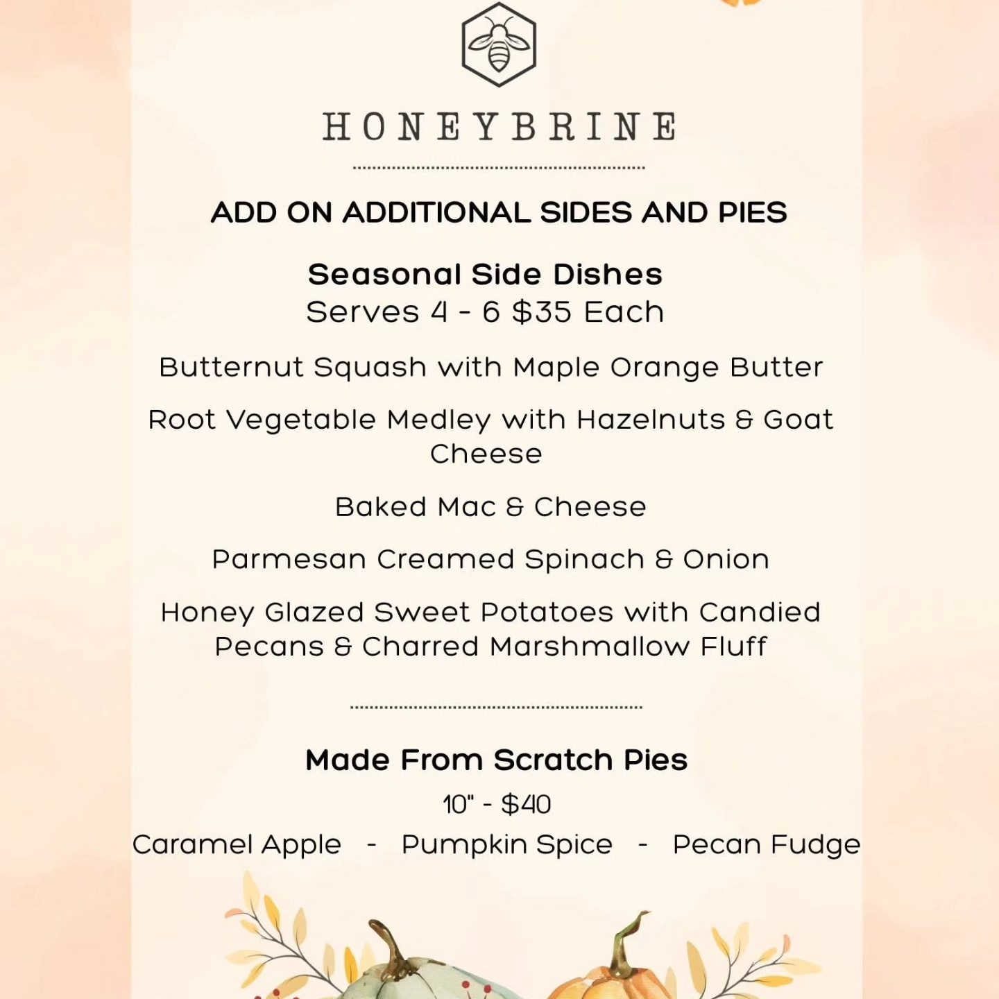 Honey Bri's Catering Menu