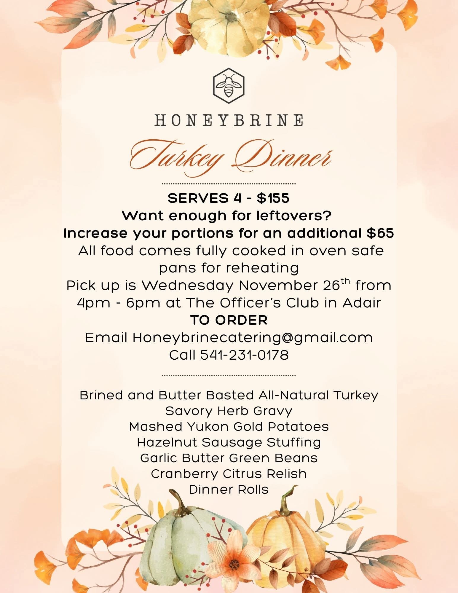 Honey Bri's Catering Menu