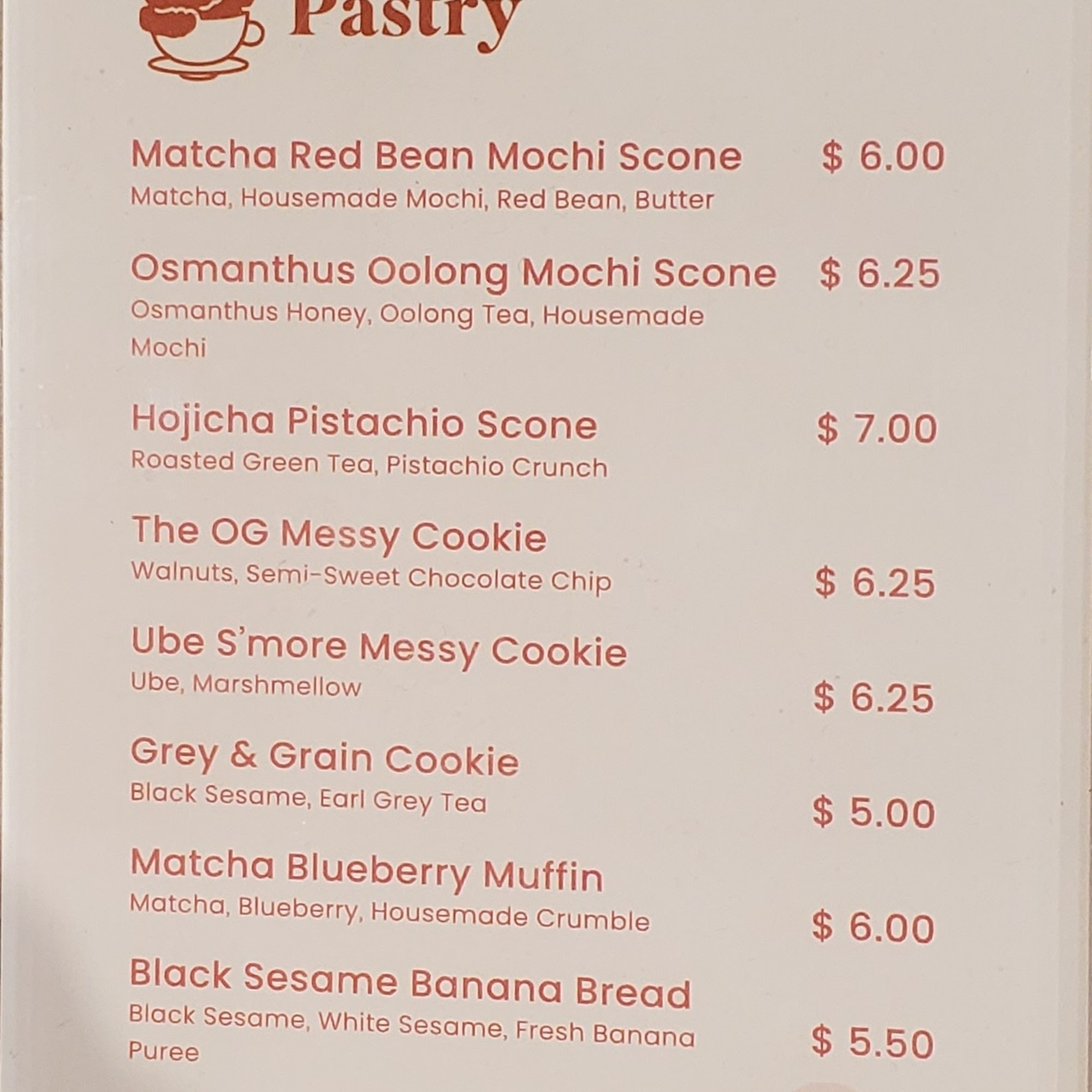 Re:Bakesic Coffee & Bakery Menu