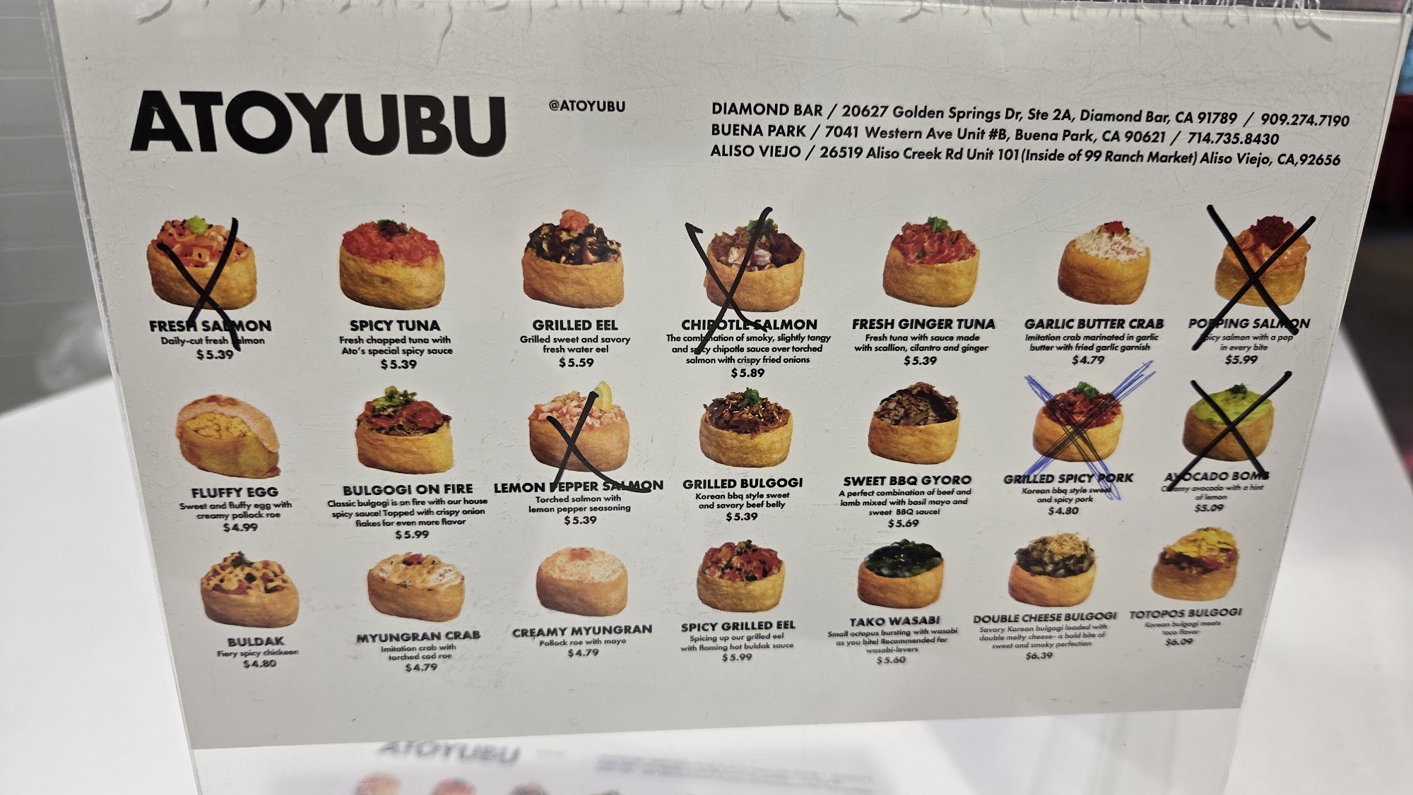 Atoyubu Menu