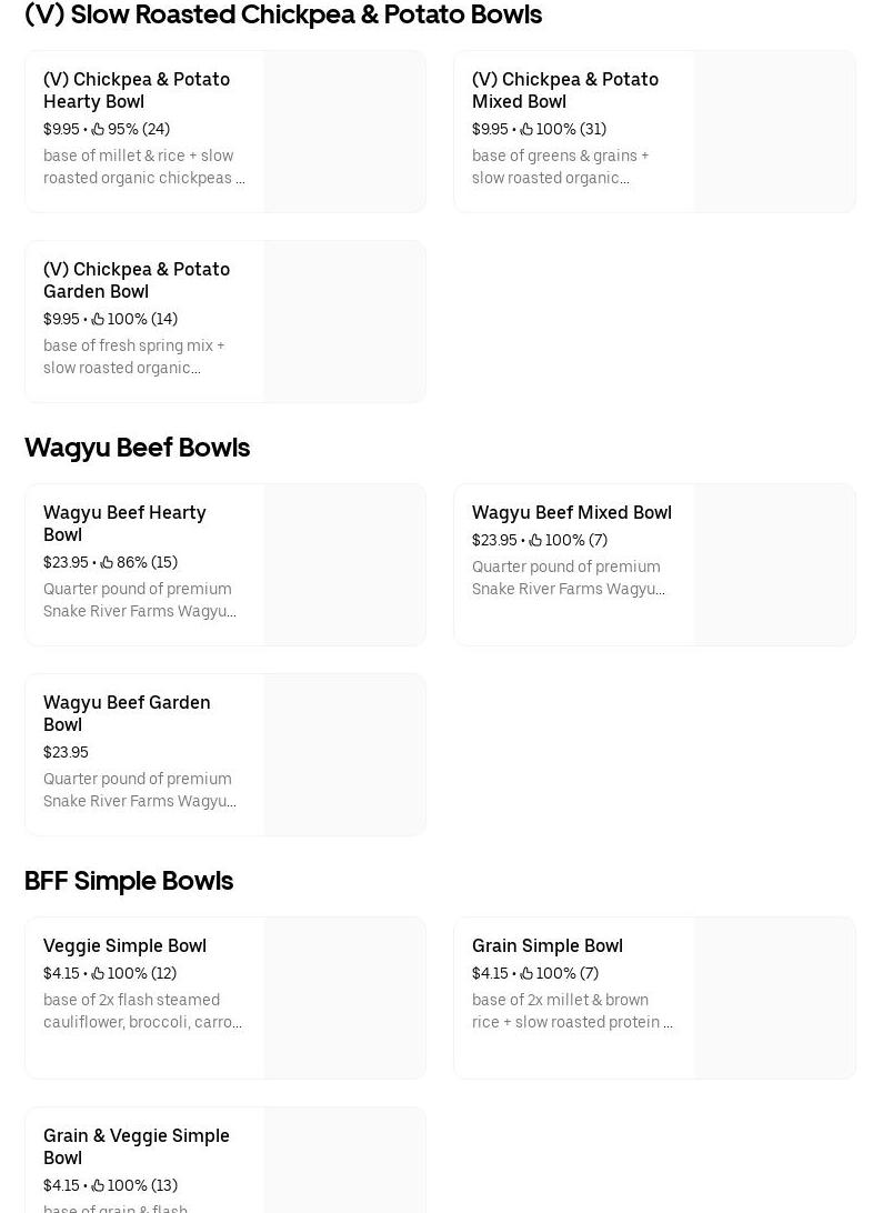 Ben's Fast Food Menu