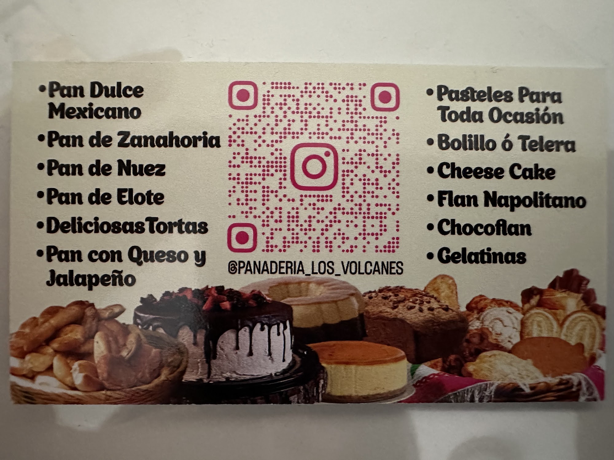 Panaderia Los Volcanes Menu