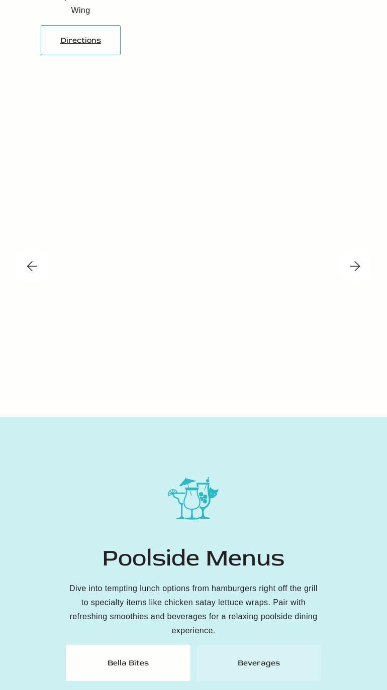 Bella’s Splash Pool Bar Menu