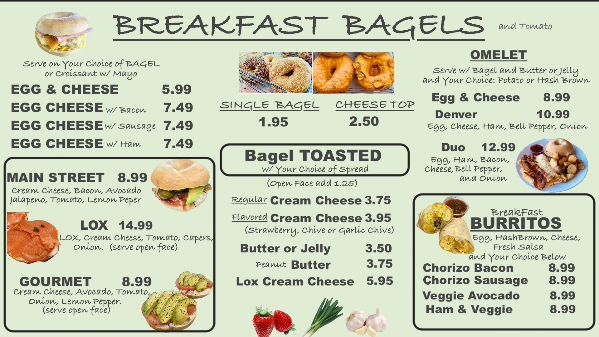 Beetsy Donut & Bagel Menu