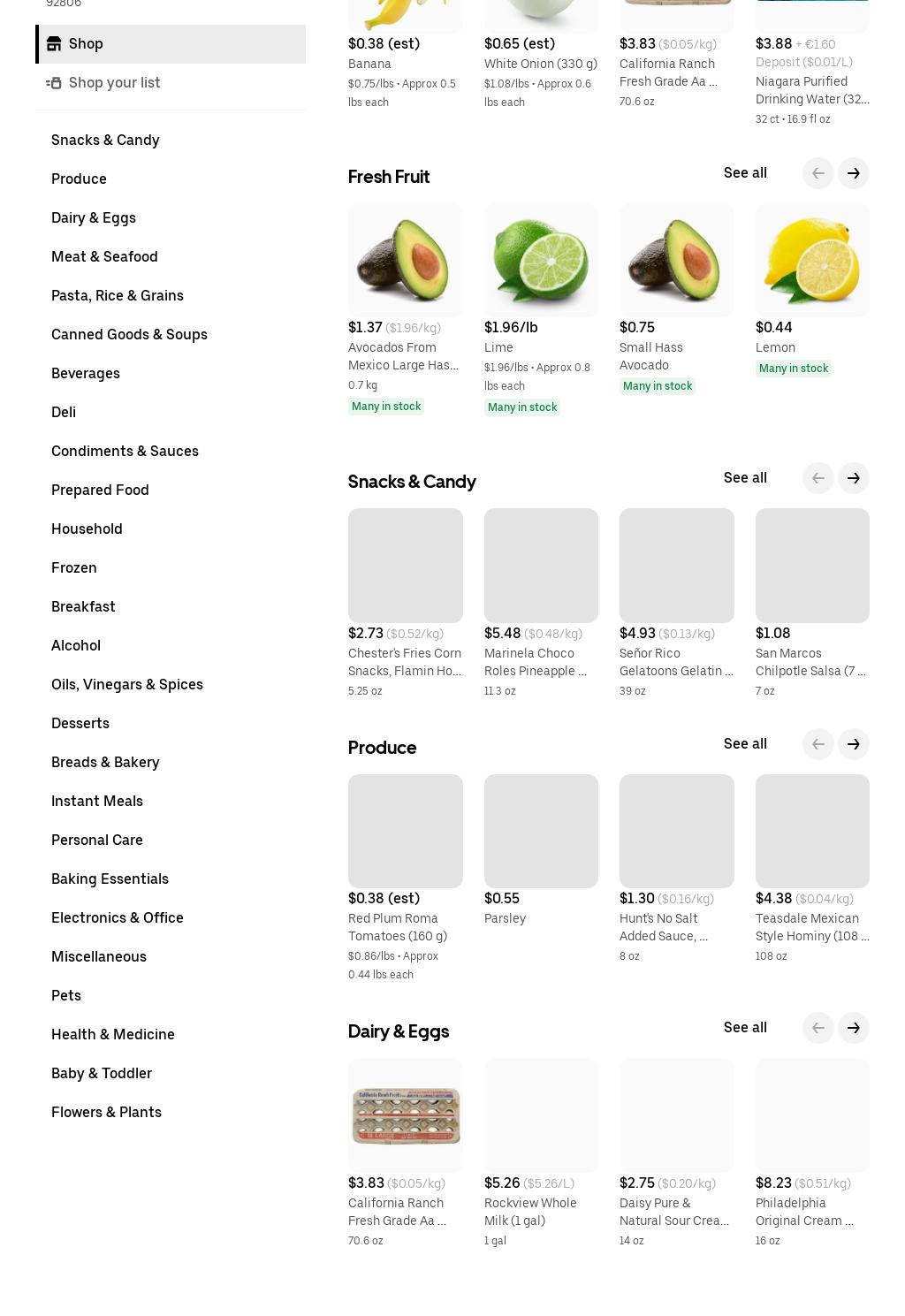 Superior Grocers Menu