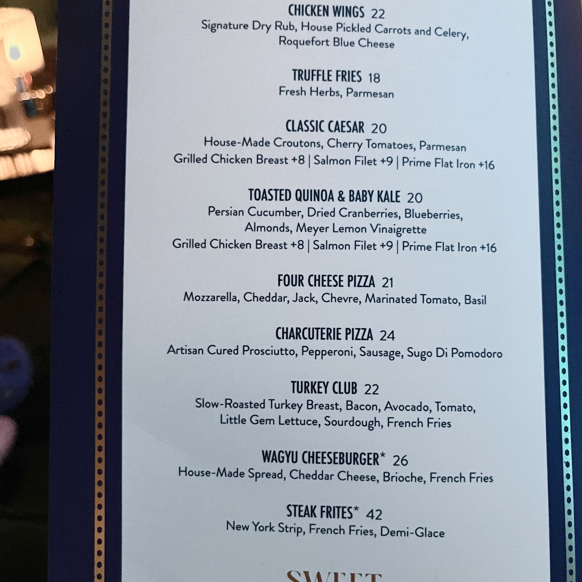 Broken Spell Lounge Menu