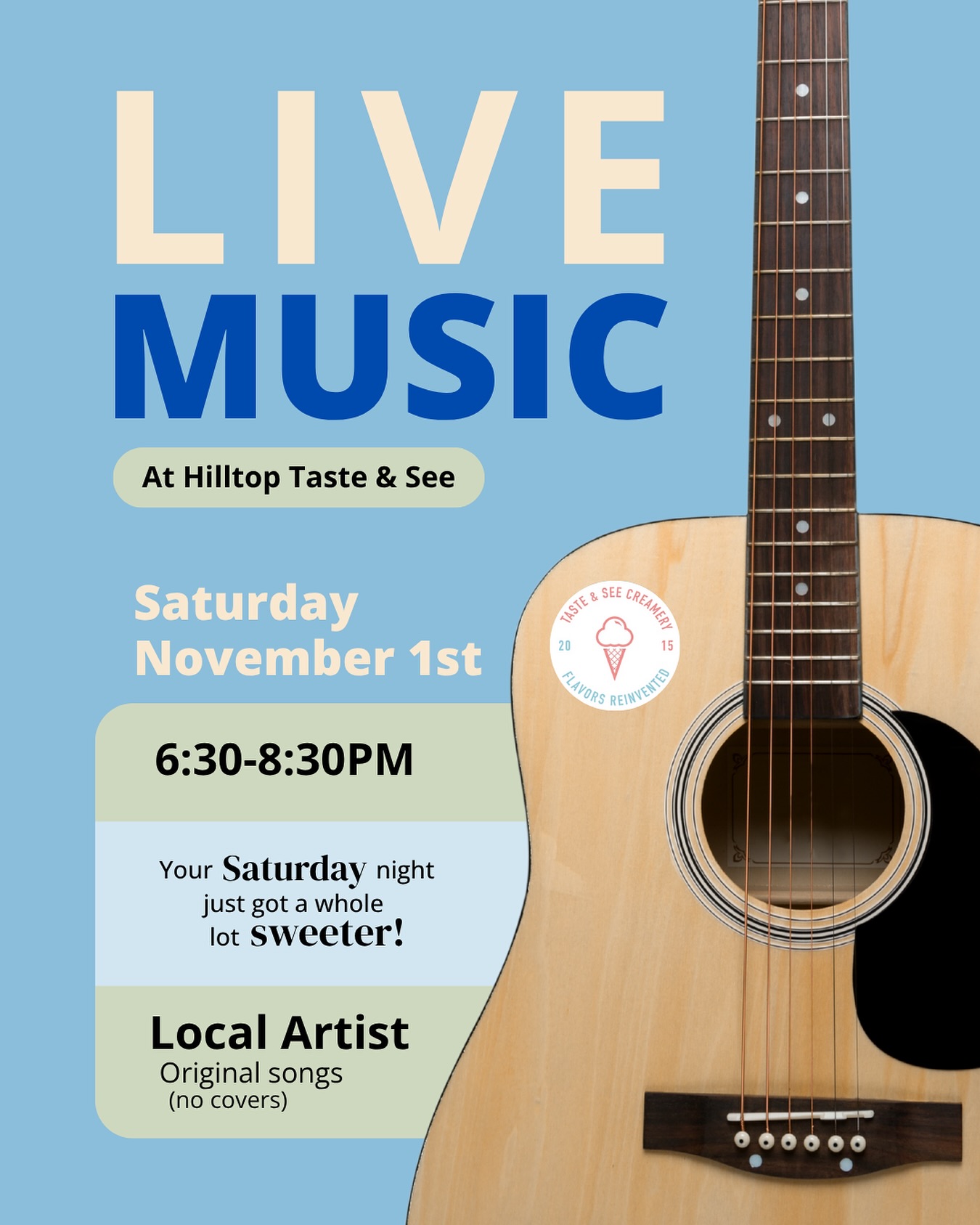 Taste & See Creamery 2820 Freeman St, Anderson