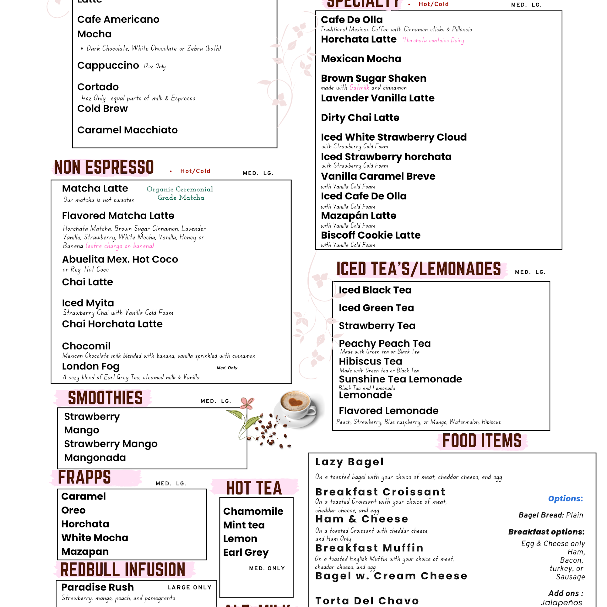 Cafecito Lounge Antioch Menu