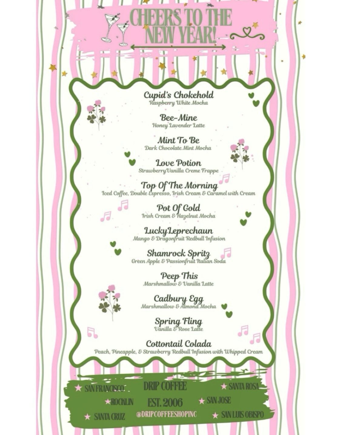 Drip coffee shop Menu