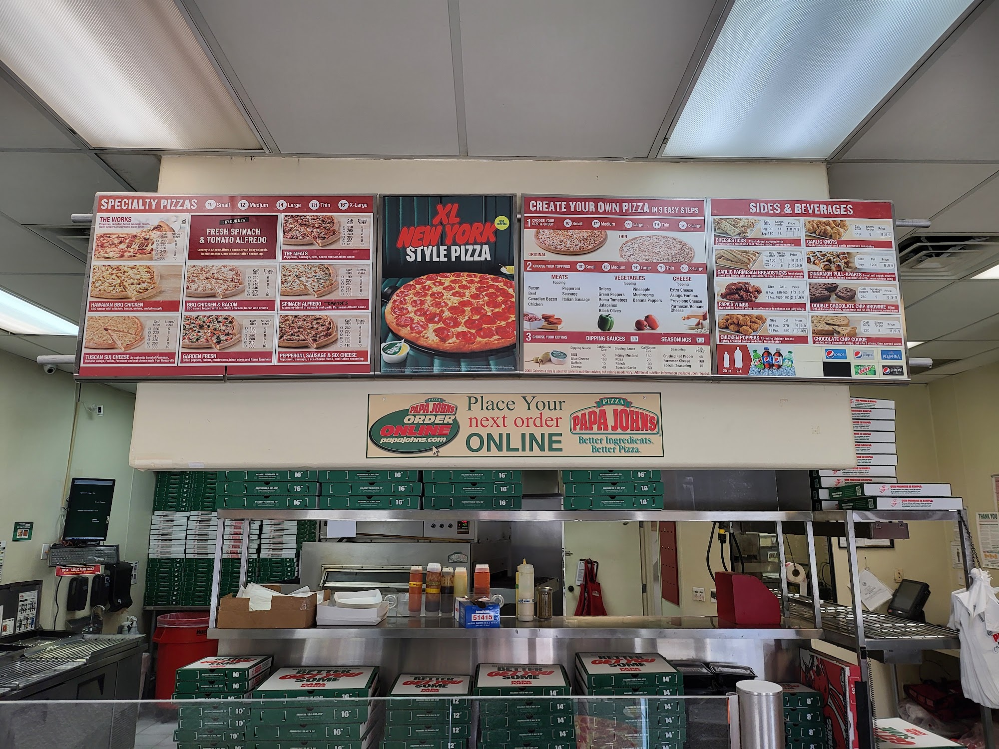 Papa Johns Pizza Menu