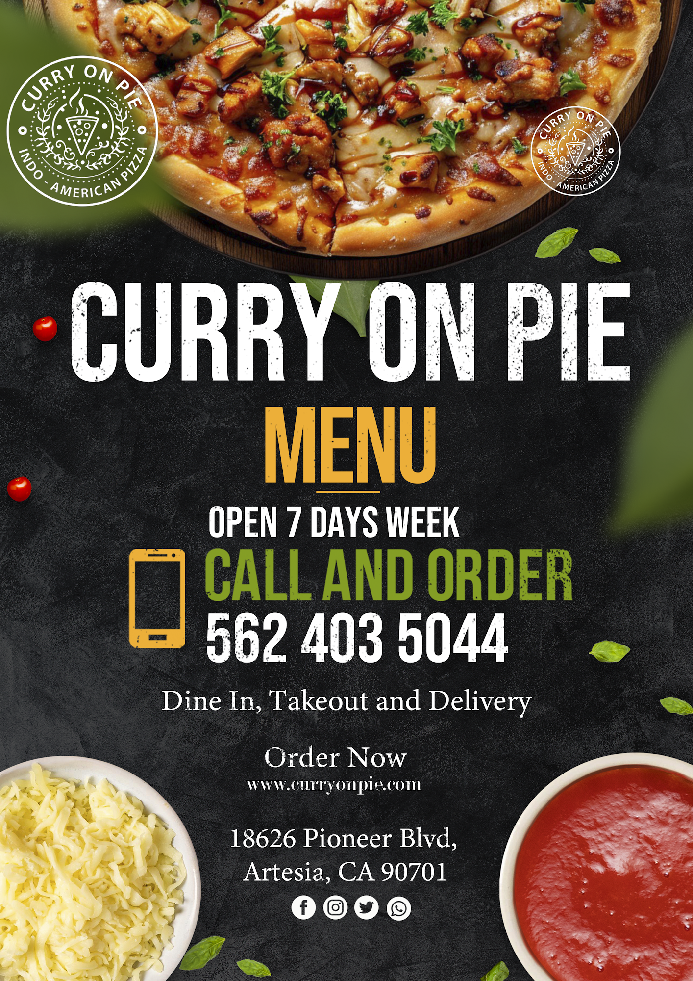 Curry On Pie- Indo American Pizza Artesia