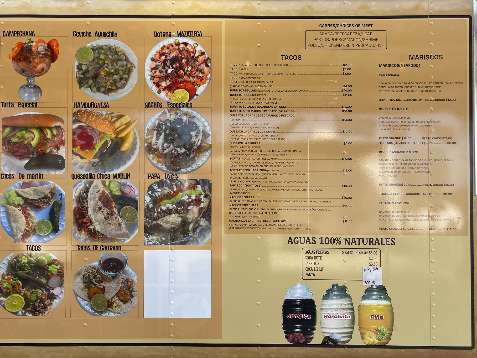 El Sazon Sinaloense Menu