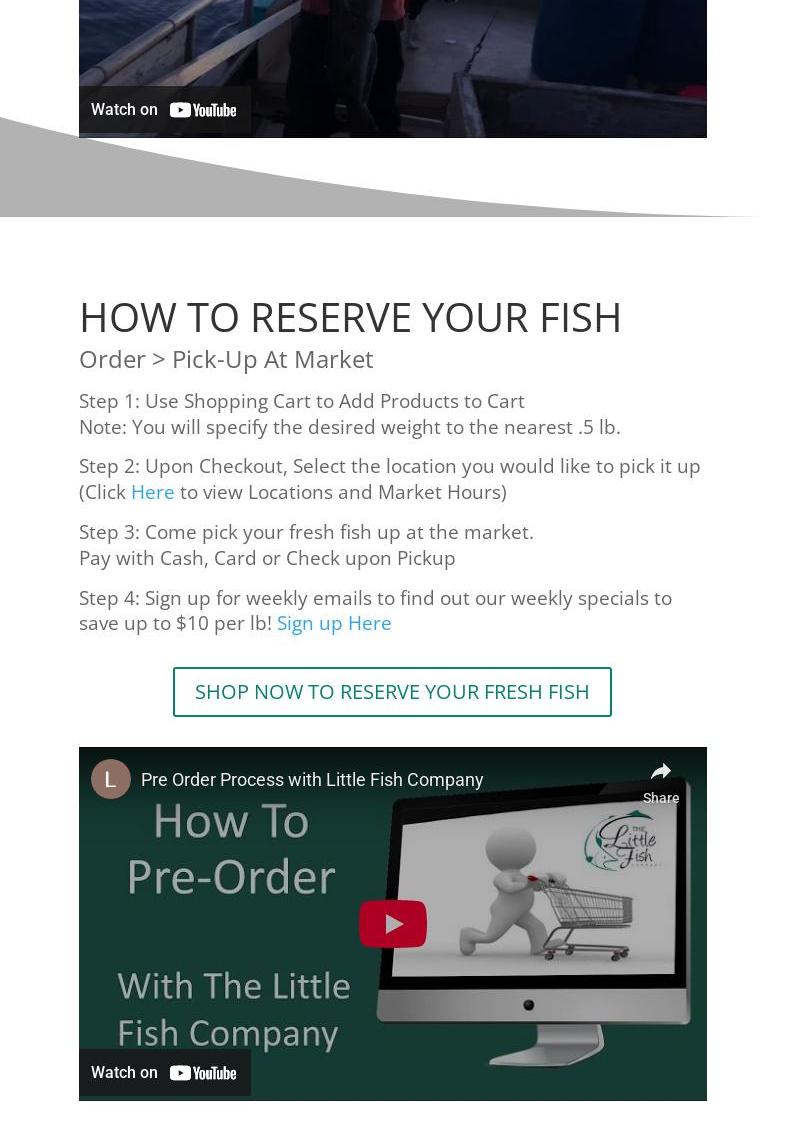 The Little Fish Company Menu