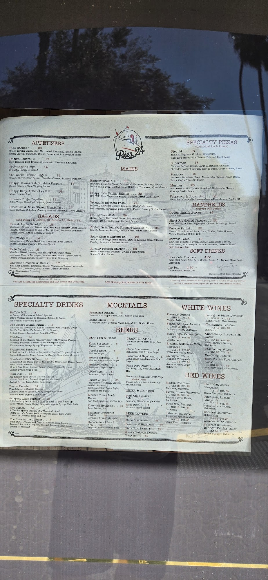 Pier 24 Menu