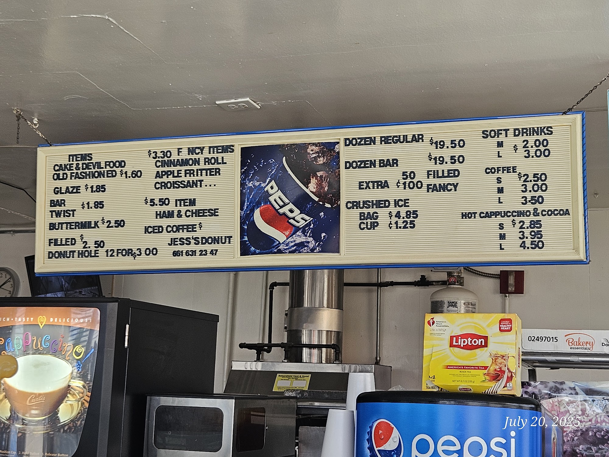 Jess's Donut Shop Menu