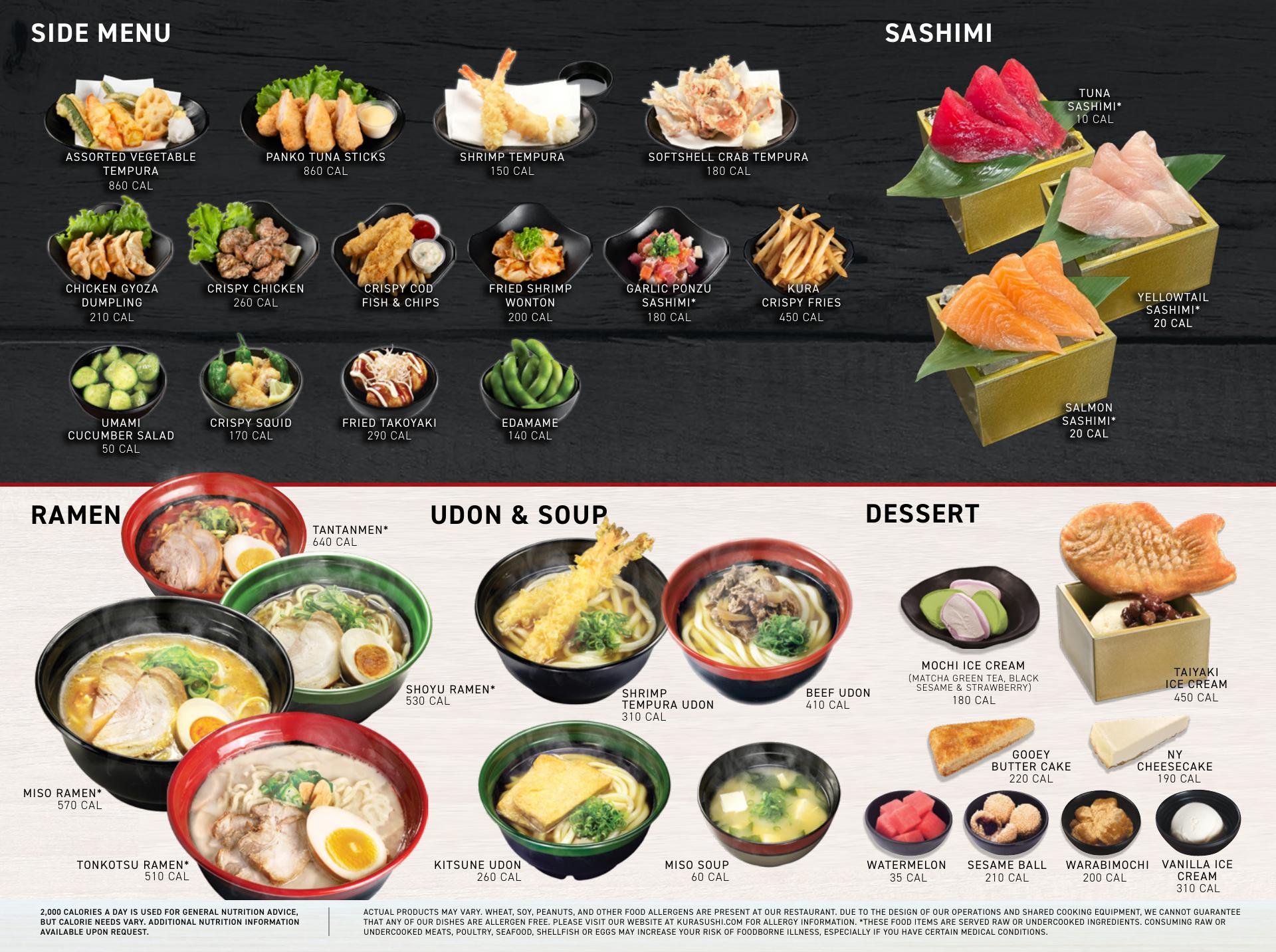 Kura Revolving Sushi Bar Menu