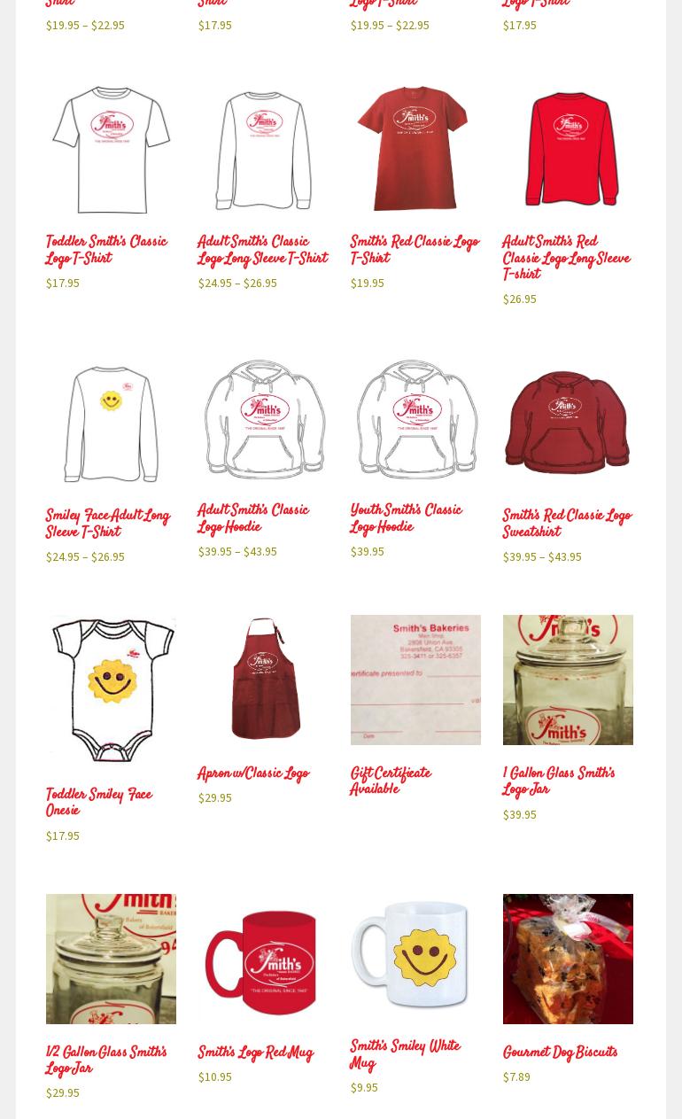 Smith's Bakeries Menu