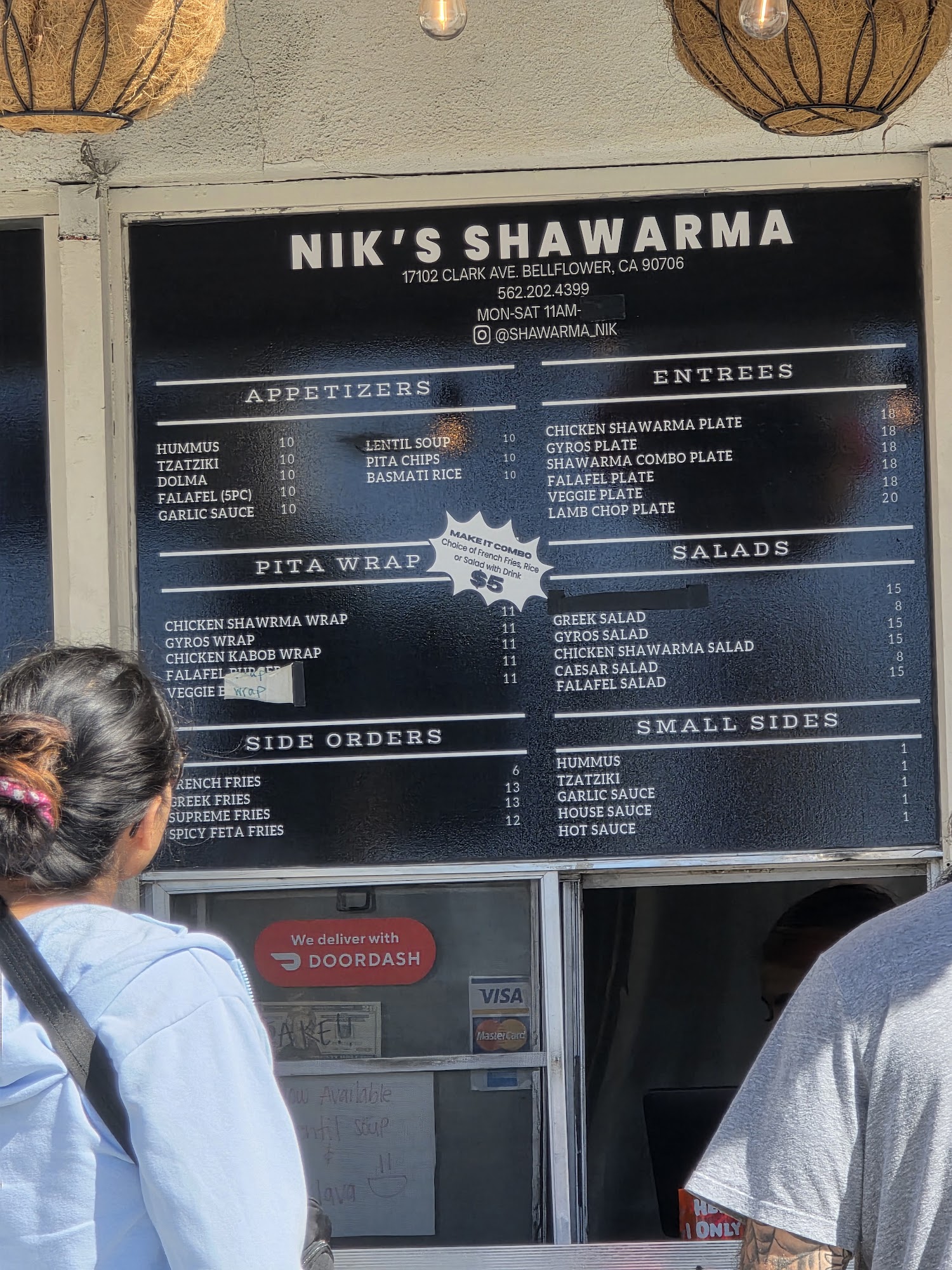 Nik’s Shawarma Menu