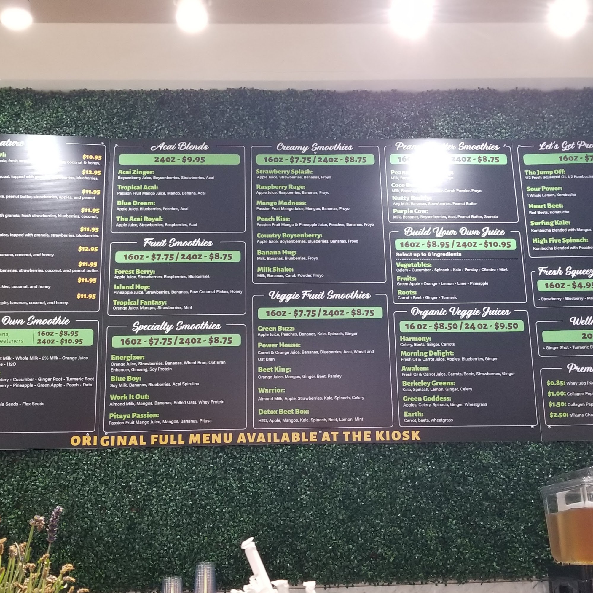 Juice Appeal Menu