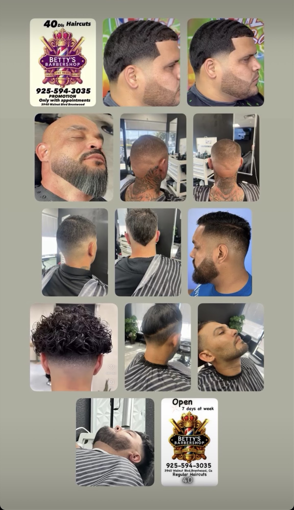 BETTY'S BARBERSHOP ??? 3940 Walnut Blvd, Brentwood California 94513