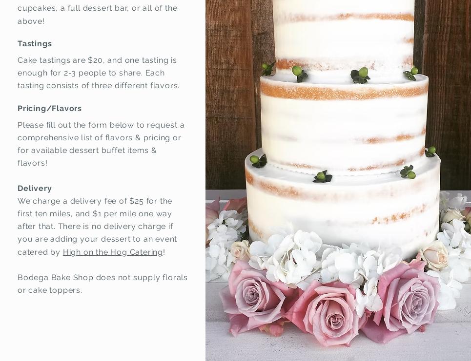 Bodega Bake Shop Menu