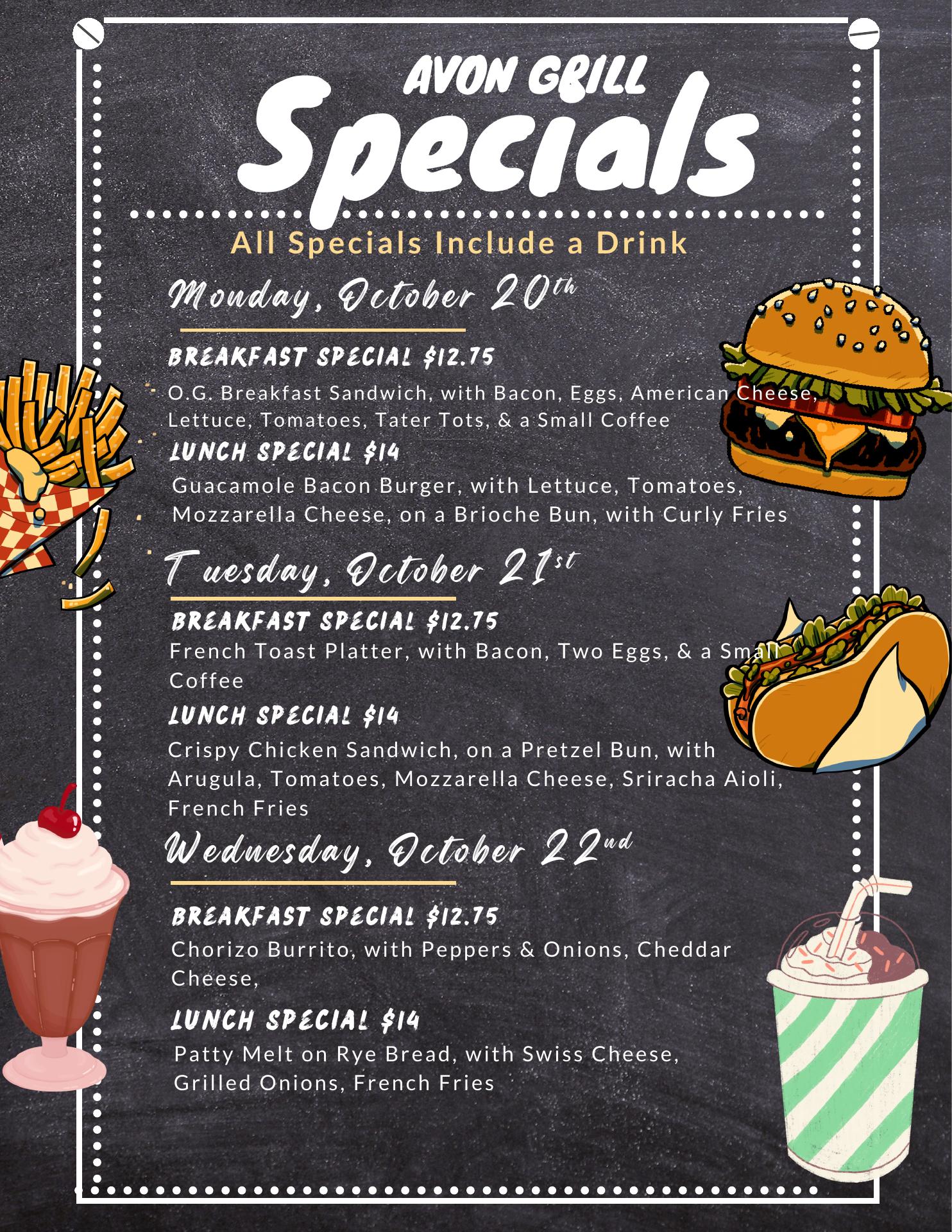 Warner Bros. Commissary Menu