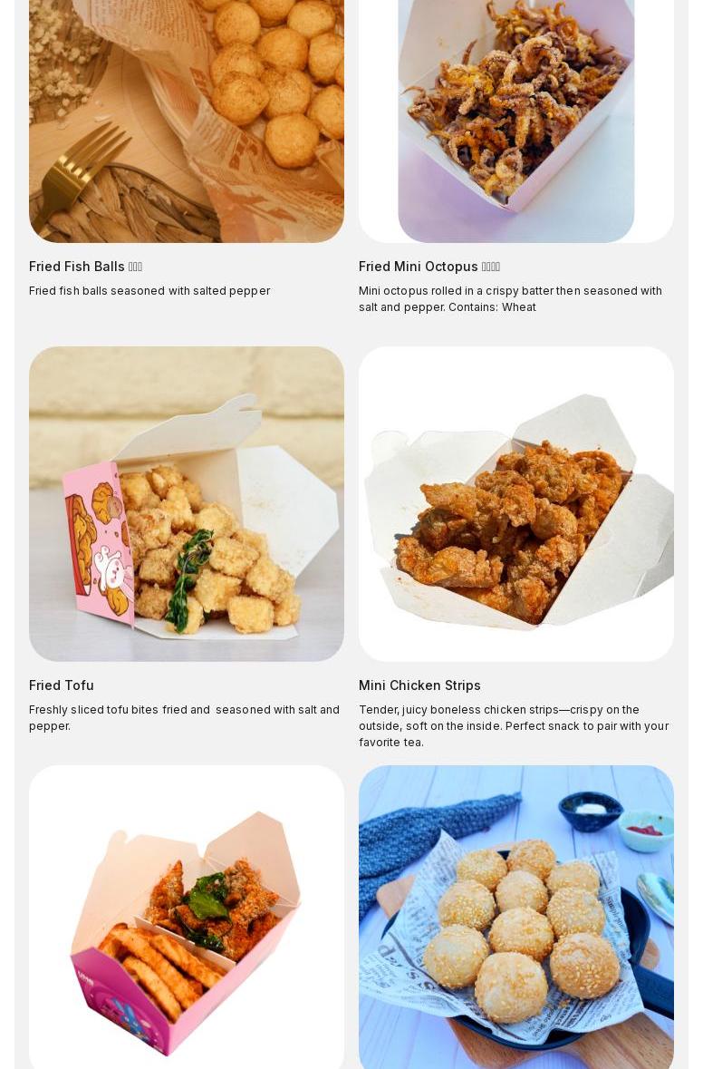 UMe | Tea & Snacks Menu