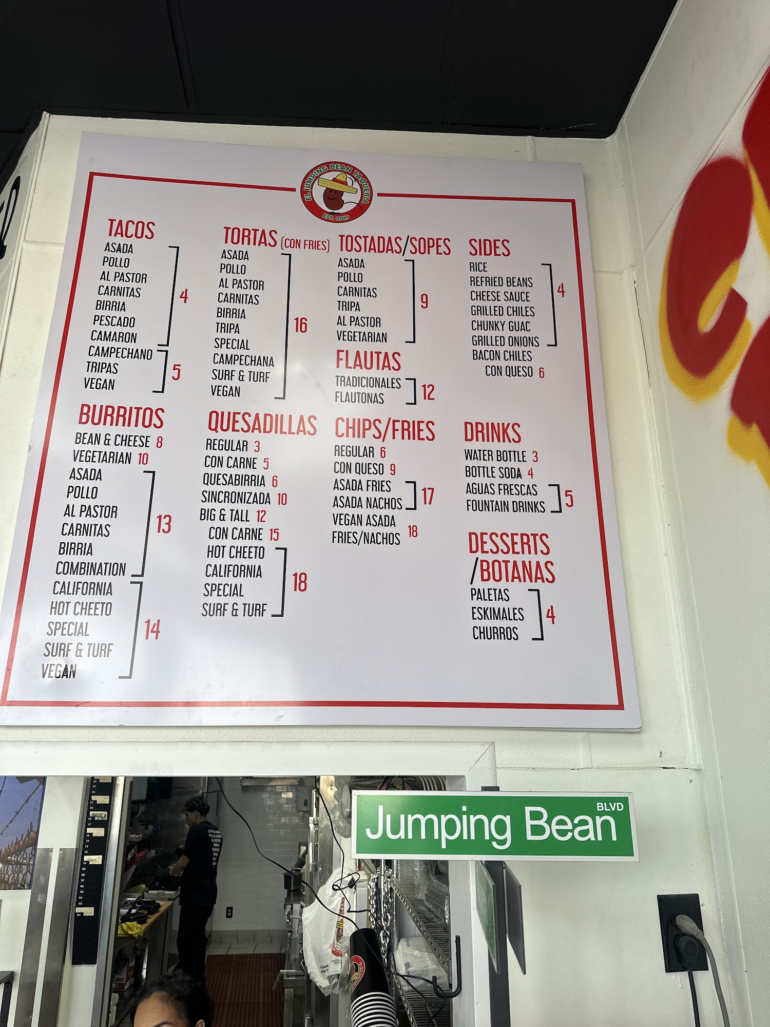 El Jumping Bean Taqueria Clx Menu