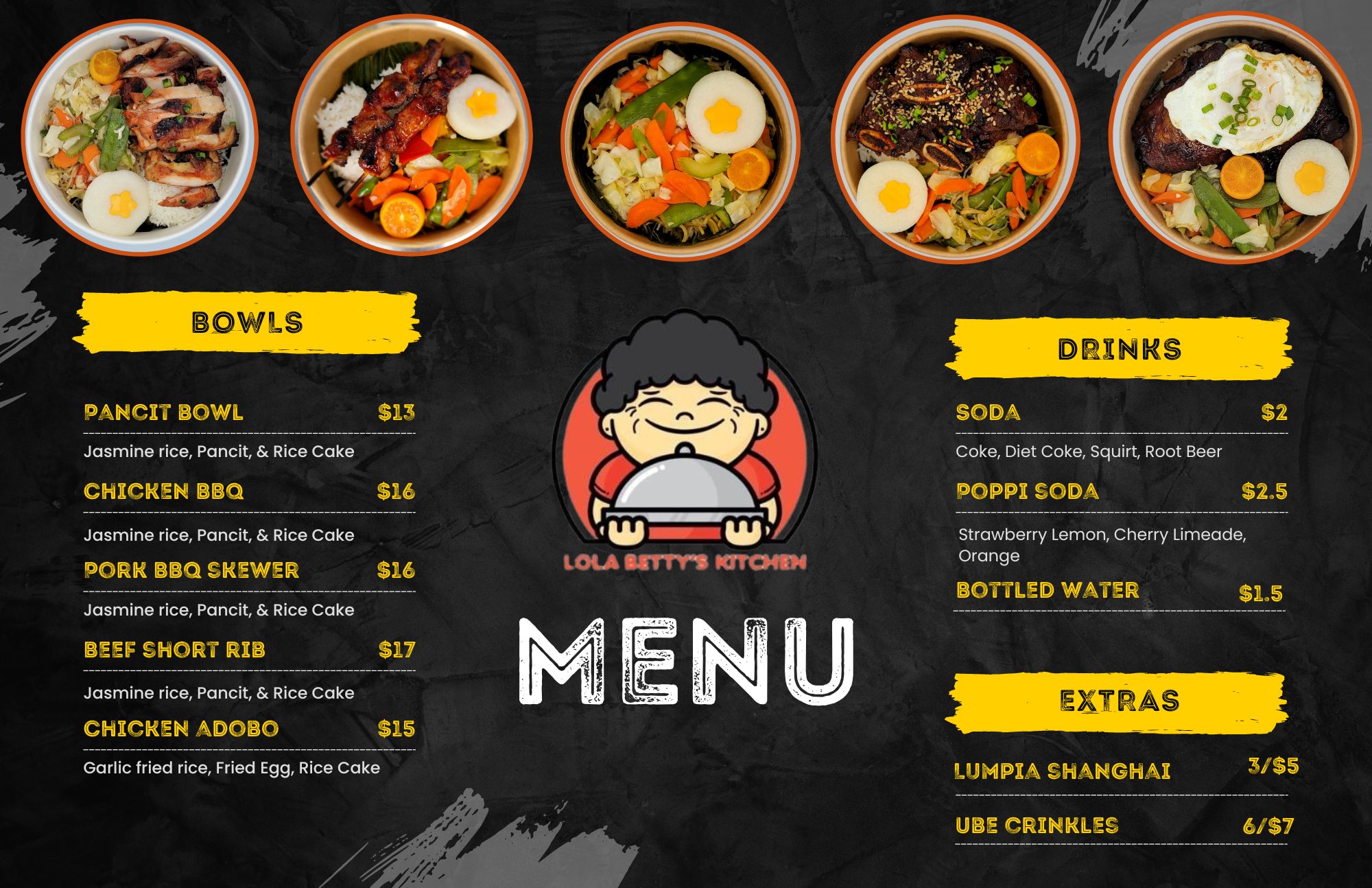 Lola Betty's Kitchen Menu