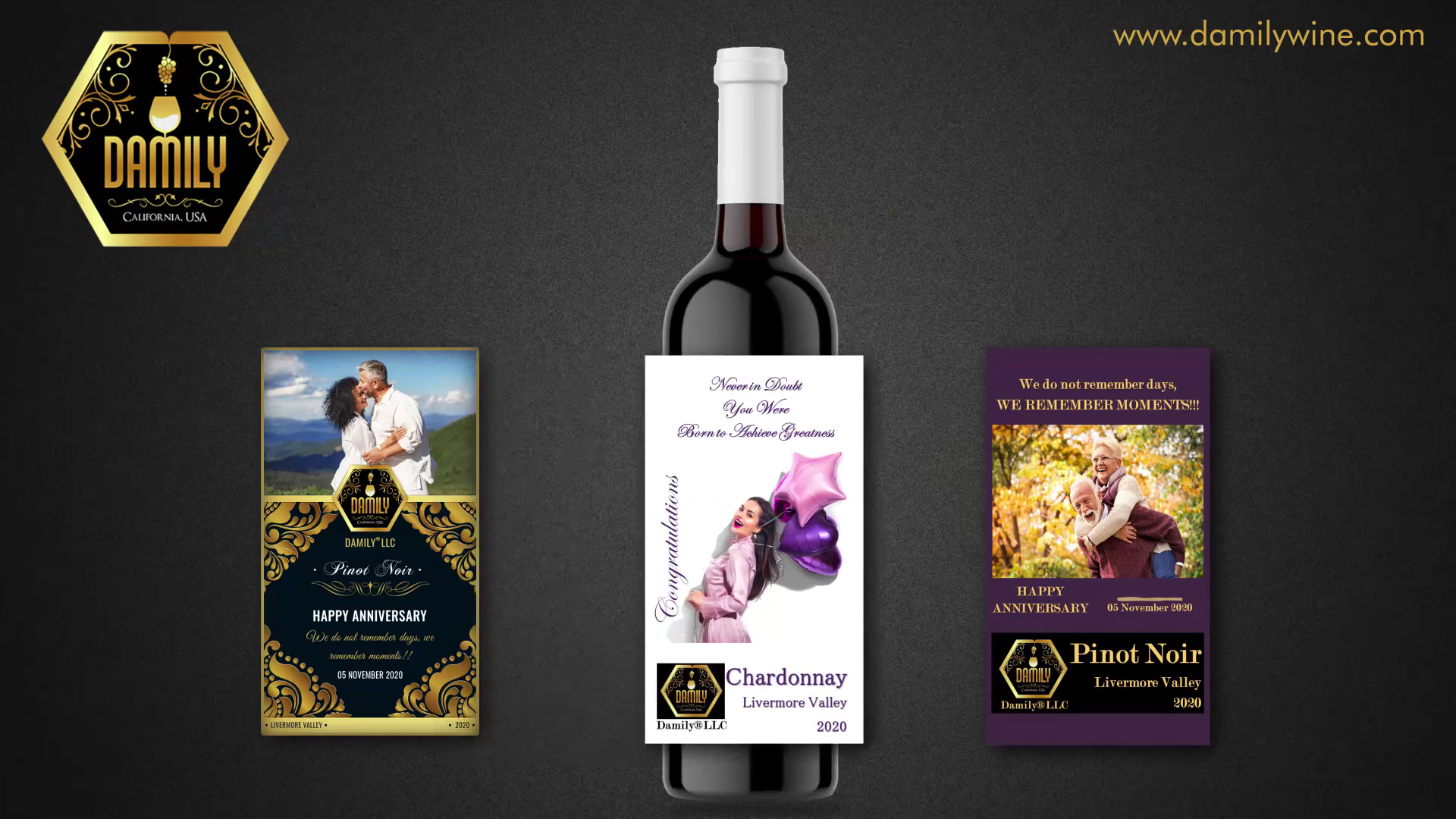 Damily Wine - Personalized & Customized wine bottle labels Menu