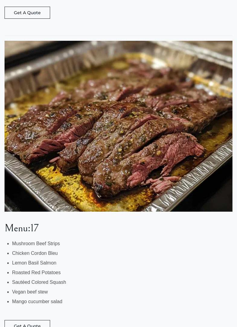 Corban Catering Menu