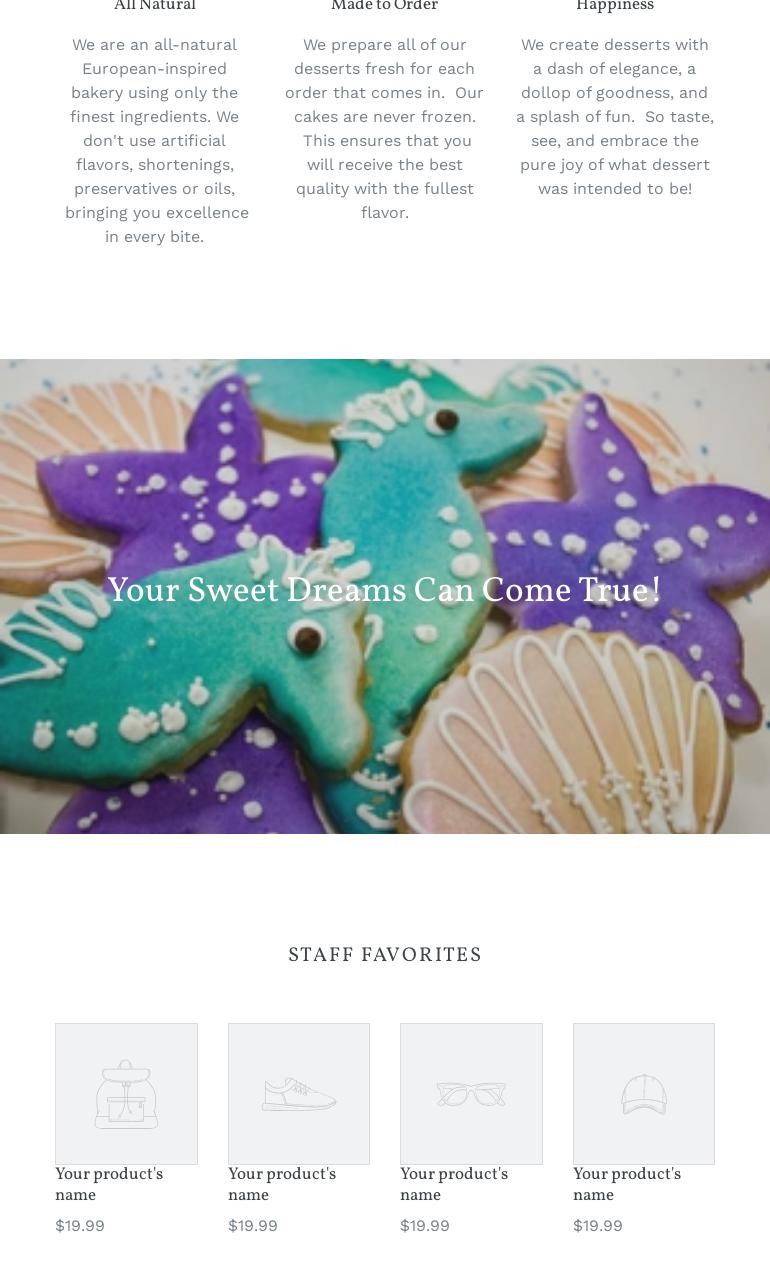 Taste & Sea Cakery Menu