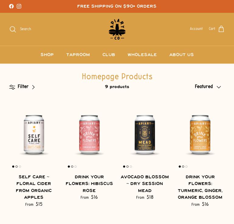 Apiary Beverage Co. Menu