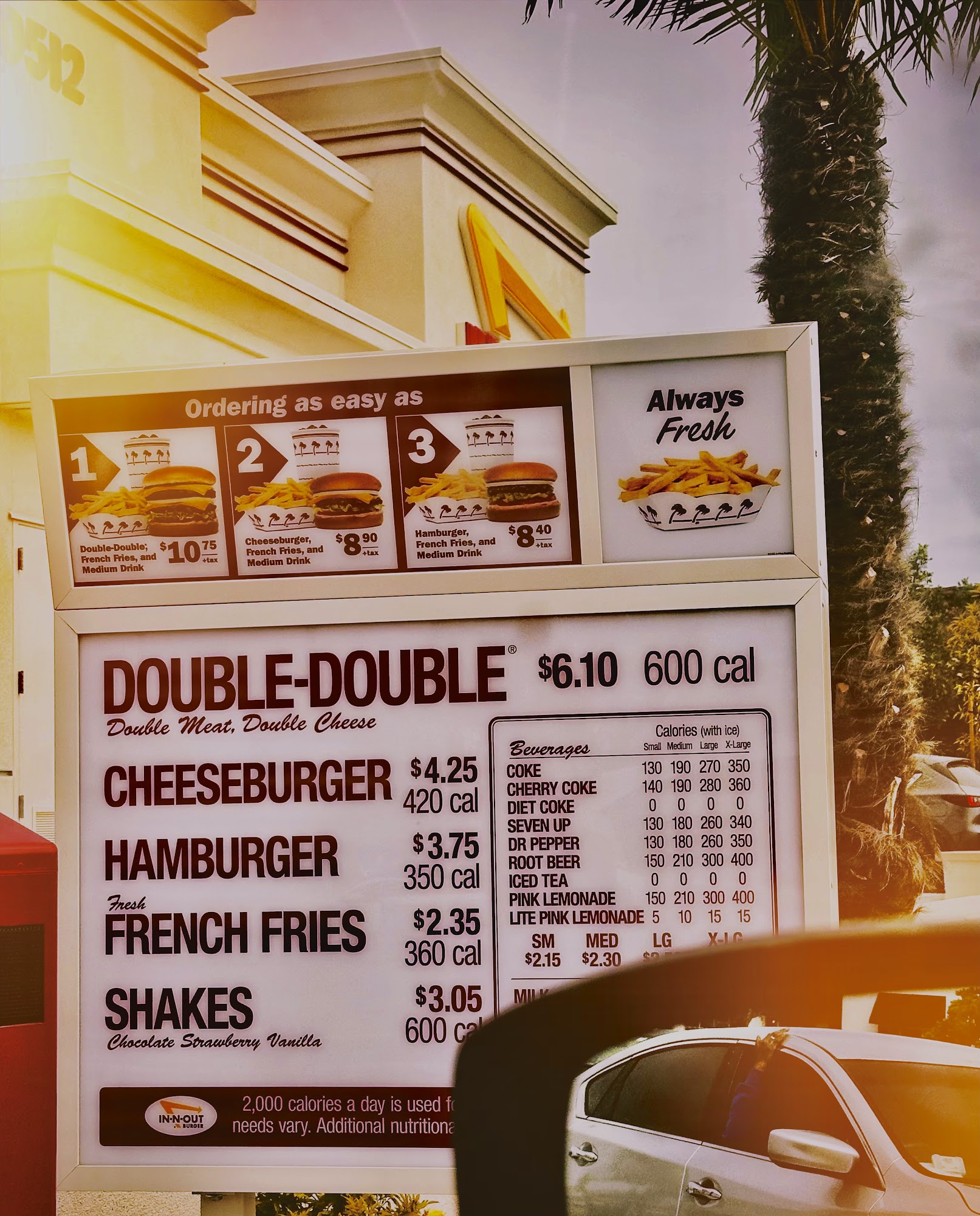 In-N-Out Burger Menu