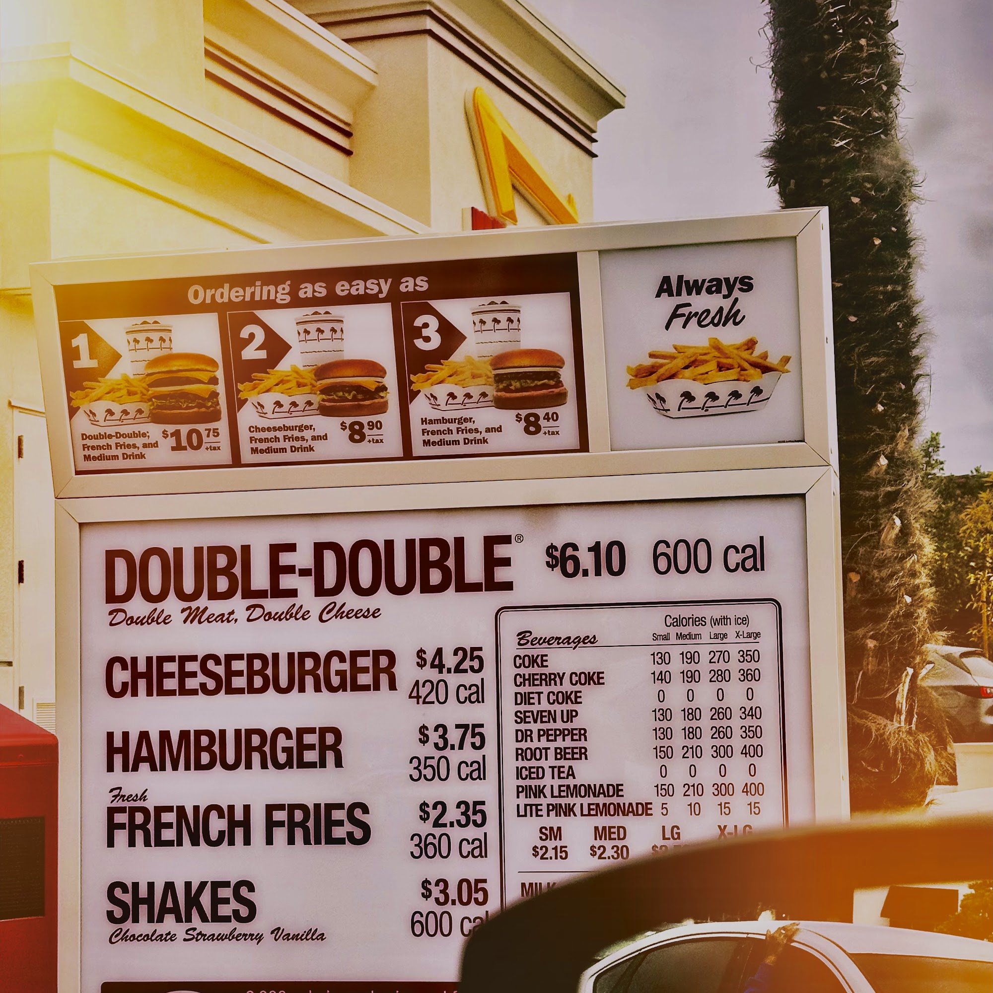 In-N-Out Burger Menu